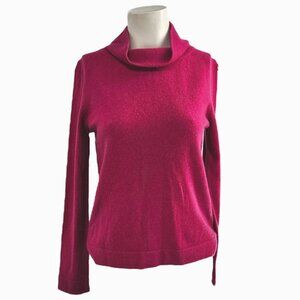 Hobbs London Pink Merino Wool and Cashmere Sweater S Roll Turtle Neck Pullover